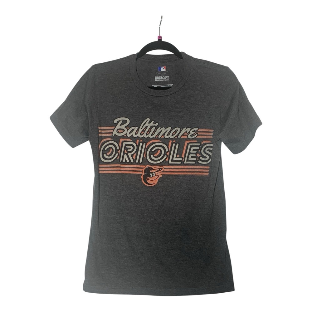 Women's Vintage Baltimore Orioles T Shirt Large Distressed Black MLB Genuine